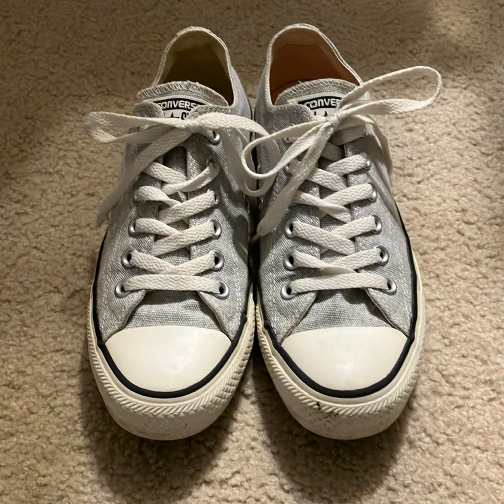 Gray Converse Low-Tops